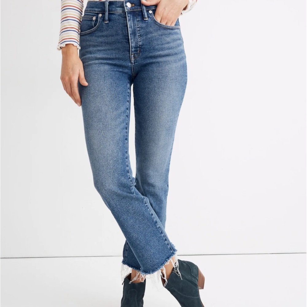 Madewell Cali Demi-Boot Jeans Frayed Hem